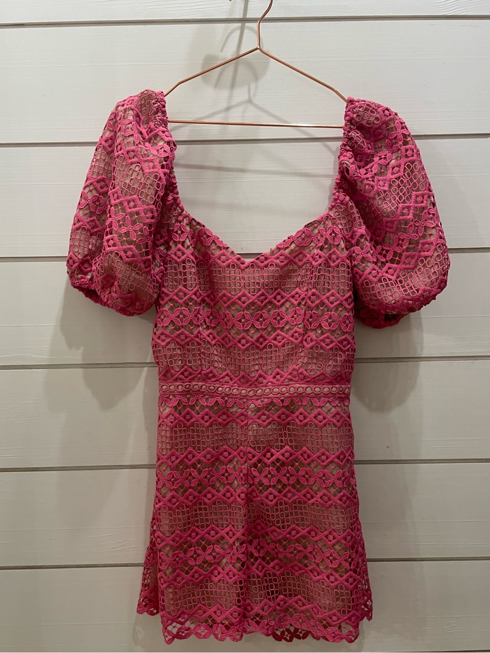Adelyn Rae Lace Puff Sleeve  Romper